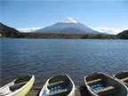 湖から富士を望む